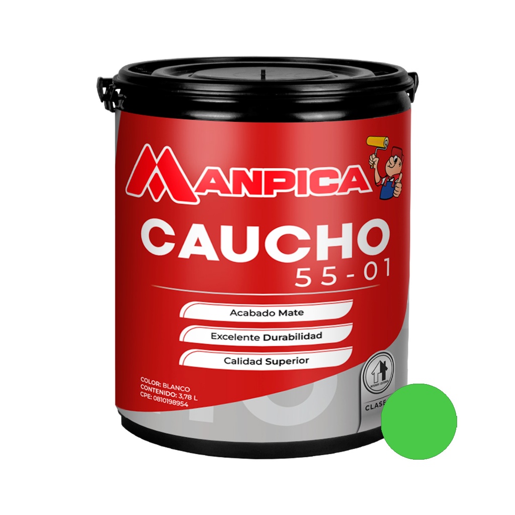 PINTURA DE CAUCHO 55-01 CLASE B 1 GL FRESCURA REF. CCB-506-10 MARCA MANPICA