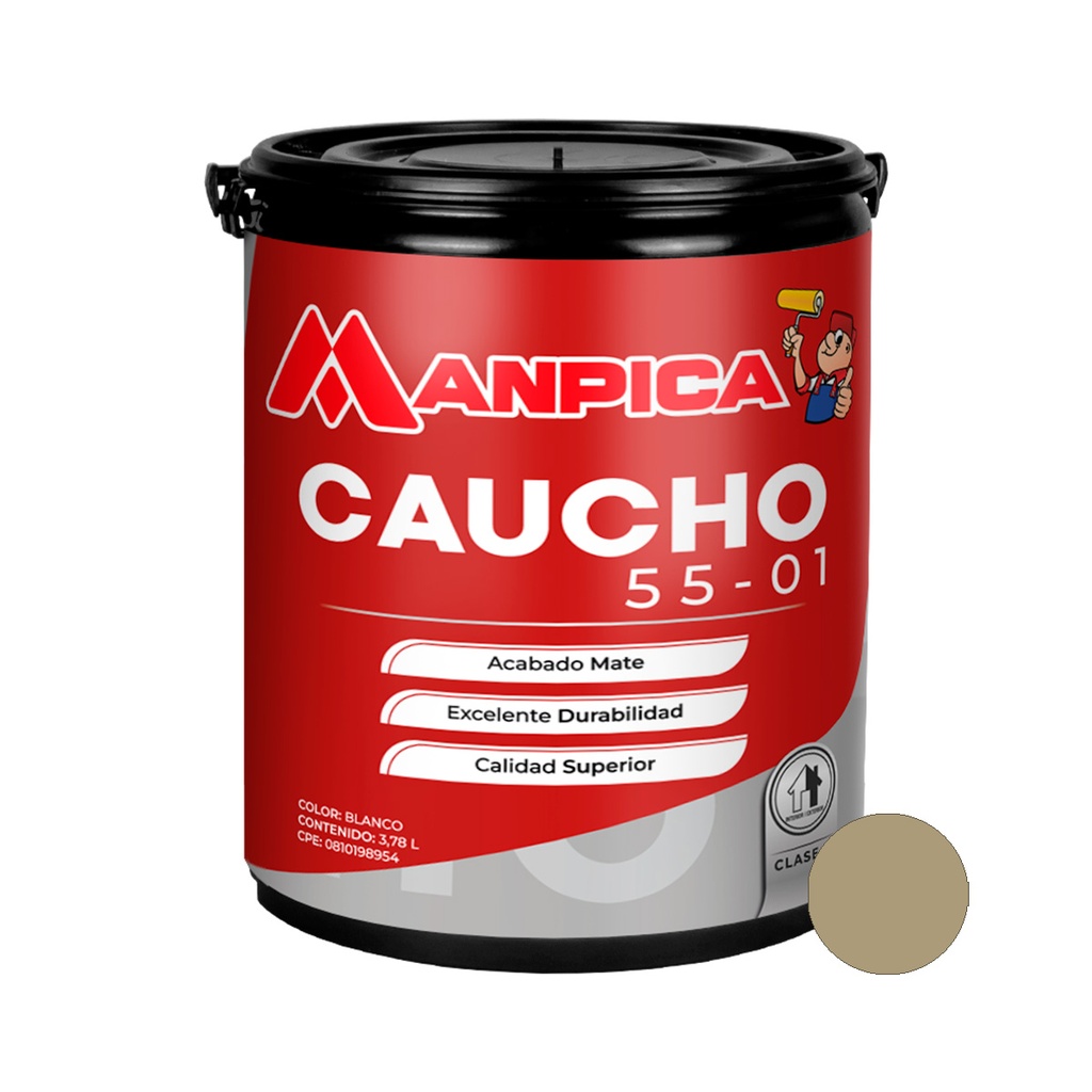 PINTURA DE CAUCHO 55-01 CLASE B 1 GL GRIS CEMENTO REF. CCB-602-10 MARCA MANPICA