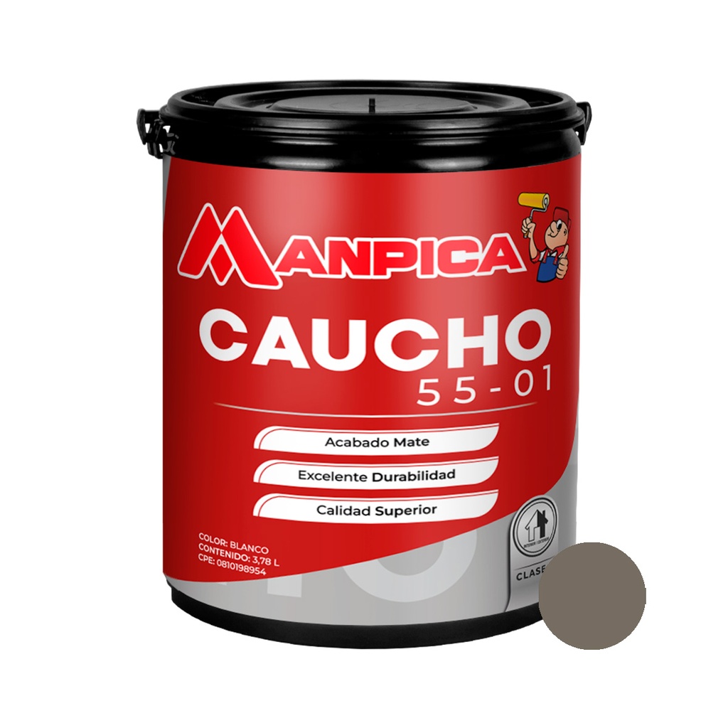 PINTURA DE CAUCHO 55-01 CLASE B 1 GL GRIS CONCRETO REF. CCB-603-10 MARCA MANPICA
