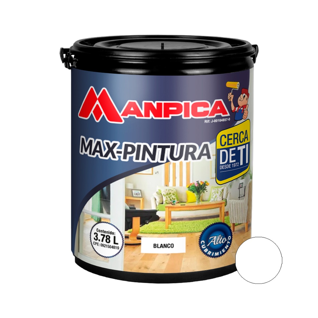 PINTURA DE CAUCHO MAX CLASE C 1 GL COLOR BLANCO REF. CCC-100-10 MARCA MANPICA