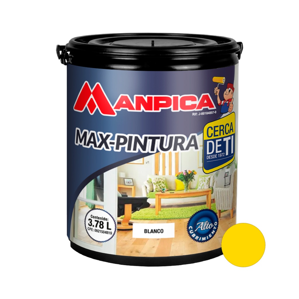PINTURA DE CAUCHO MAX CLASE C 1 GL COLOR AMARILLO REF. CCC-200-10 MARCA MANPICA