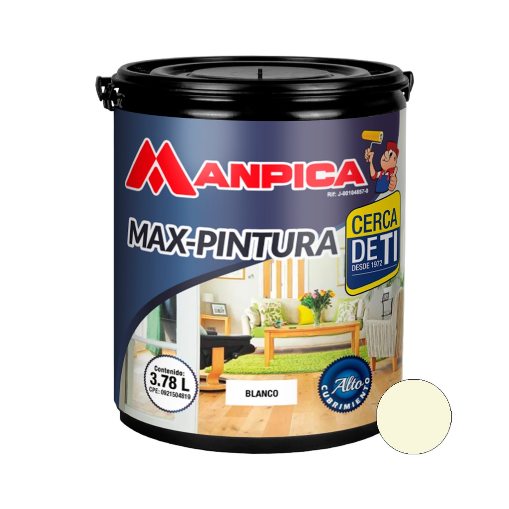 PINTURA DE CAUCHO MAX CLASE C 1 GL COLOR MARFIL ORIENTAL REF. CCC-211-10 MARCA MANPICA