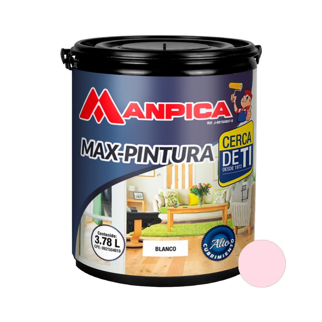 PINTURA DE CAUCHO MAX CLASE C 1 GL COLOR ROSA PETALO REF. CCC-341-10 MARCA MANPICA