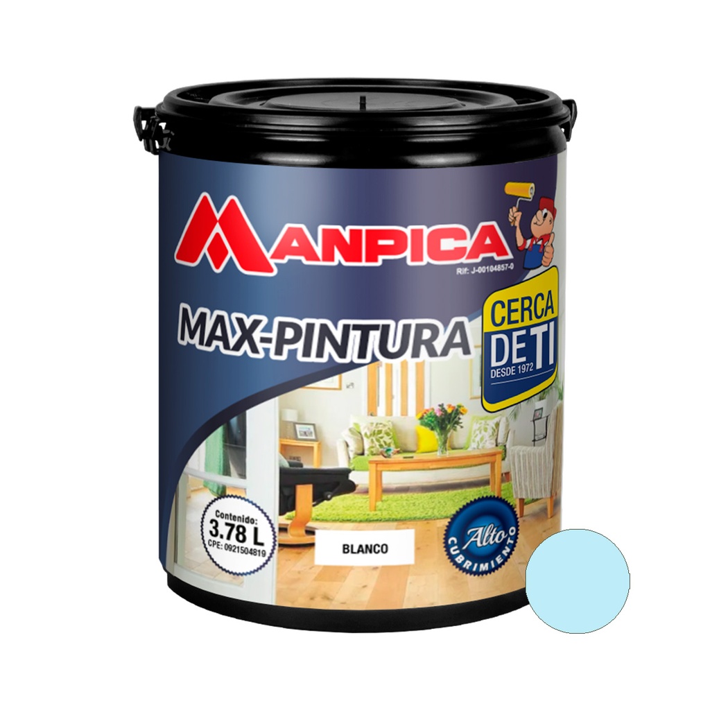 PINTURA DE CAUCHO MAX CLASE C 1 GL COLOR AZUL CIELO REF. CCC-412-10 MARCA MANPICA