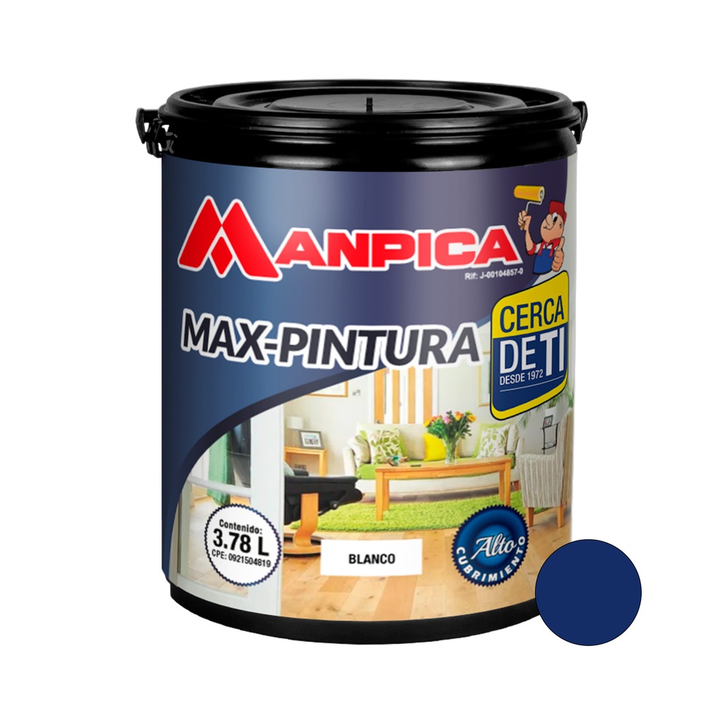 PINTURA DE CAUCHO MAX CLASE C 1 GL COLOR AZUL PROFUNDO REF. CCC-414-10 MARCA MANPICA