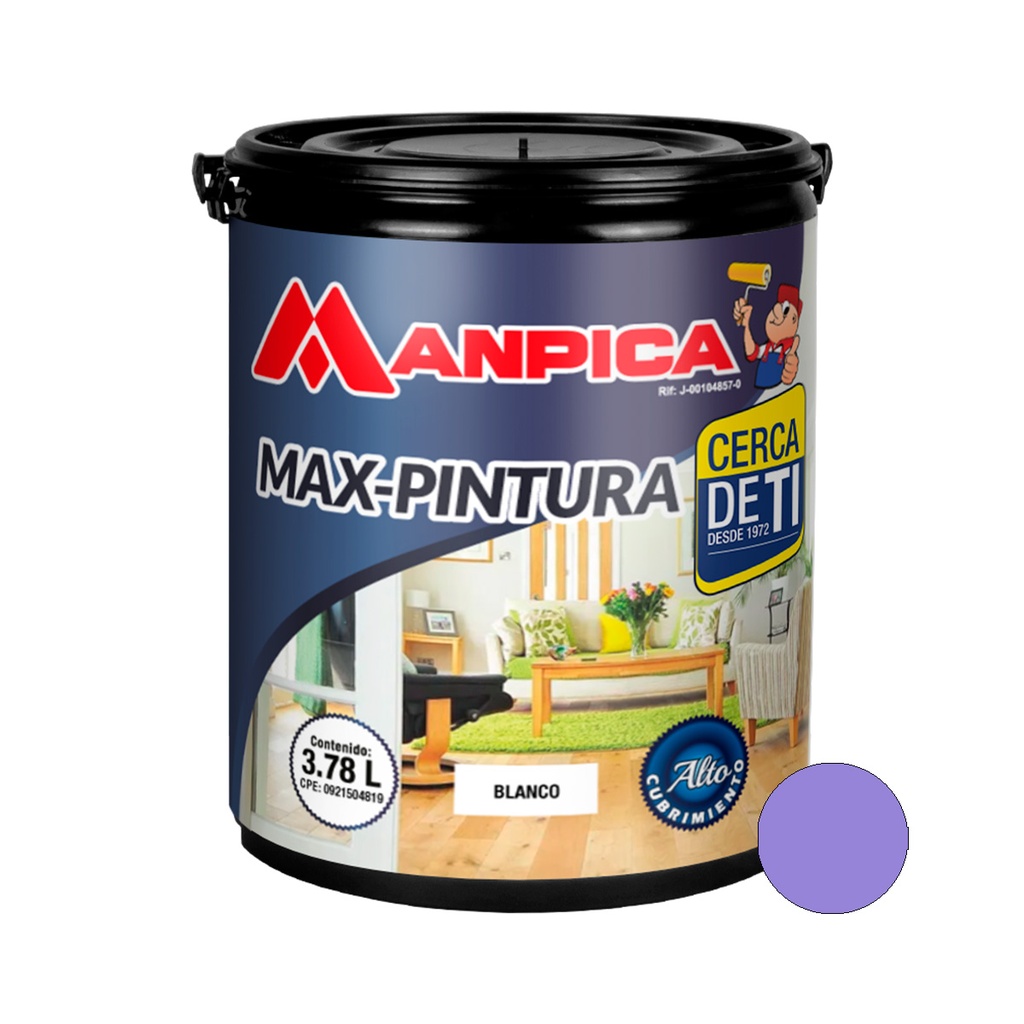 PINTURA DE CAUCHO MAX CLASE C 1 GL COLOR LILA REF. CCC-432-10 MARCA MANPICA