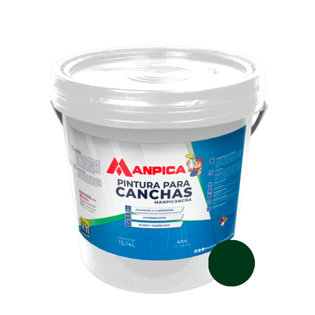 PINTURA PARA CANCHA COLOR VERDE CUÑETE DE 4 GL REF. CMC-500-40 MARCA MANPICA