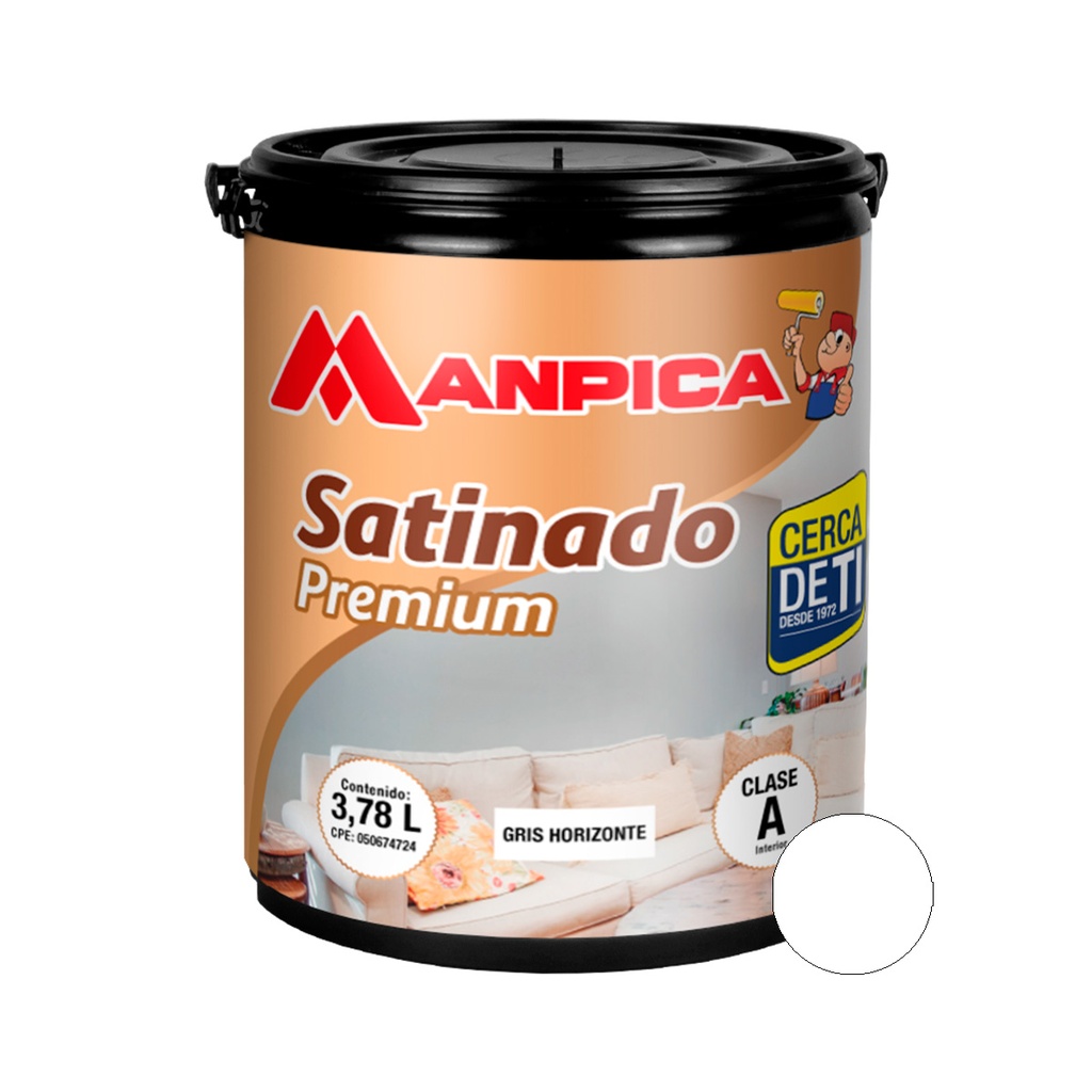 PINTURA DE CAUCHO SATINADO "A" PREMIUN BLANCO AROMA VAINILLA 1 GL REF. CSB-102-10 MARCA MANPICA