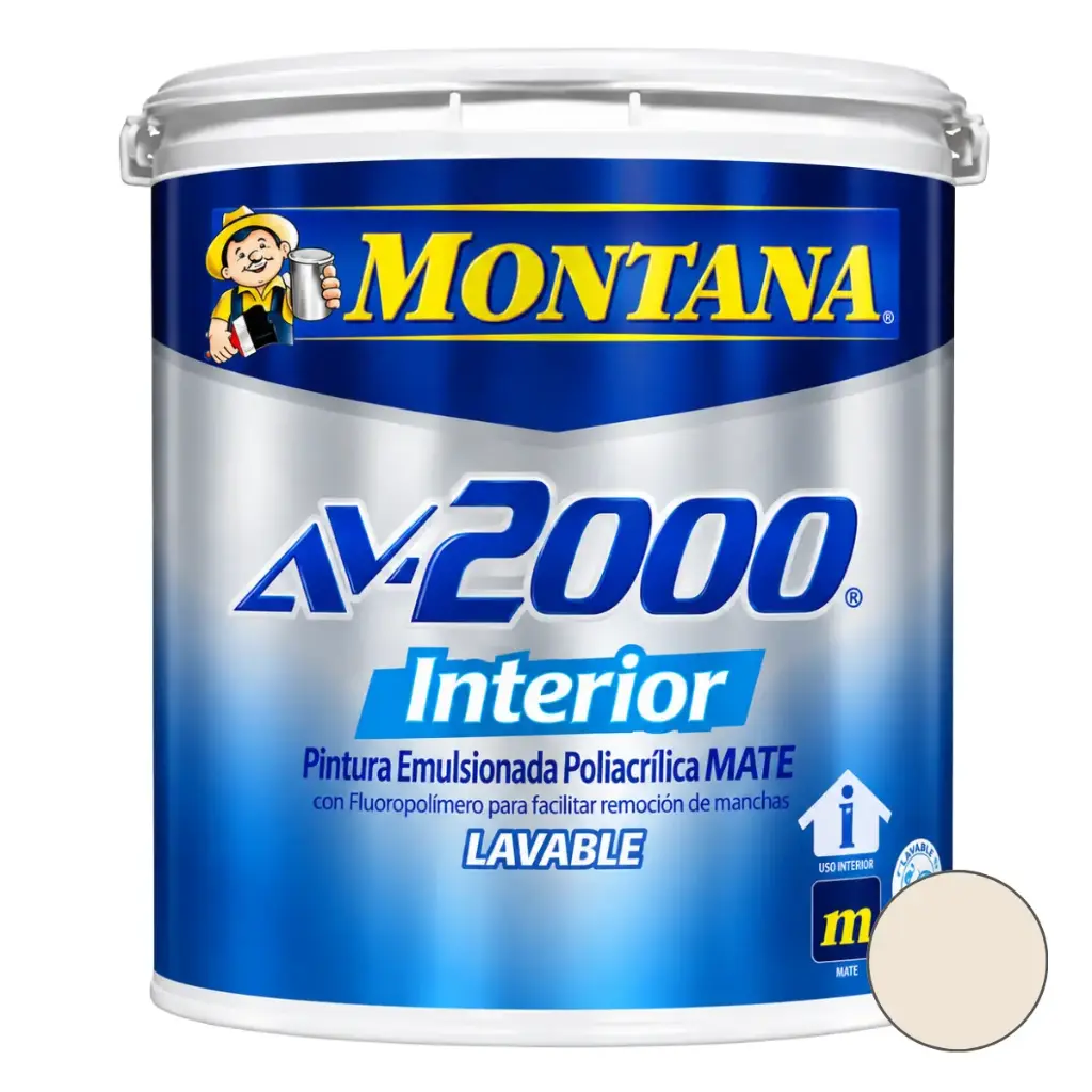 PINTURA DE CAUCHO AV-2000 INTERIOR BLANCO DURAZNO 1 GL REF. 270-147 MARCA MONTANA