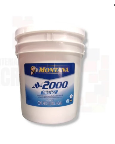 PINTURA DE CAUCHO AV-2000 INTERIOR BLANCO 04 GL REF. FA0-27010140 MARCA MONTANA