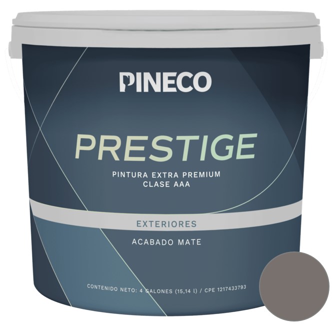 PINTURA DE CAUCHO MATE PRESTIGE EXT. CLASE A 01 GL COLOR CAPUCCHINO REF.PRS460 MARCA PINECO
