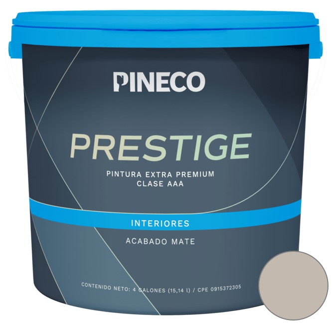 PINTURA DE CAUCHO MATE PRESTIGE INT. CLASE AAA 1 GL COLOR SABIA REF. PRS7501A1G MARCA PINECO