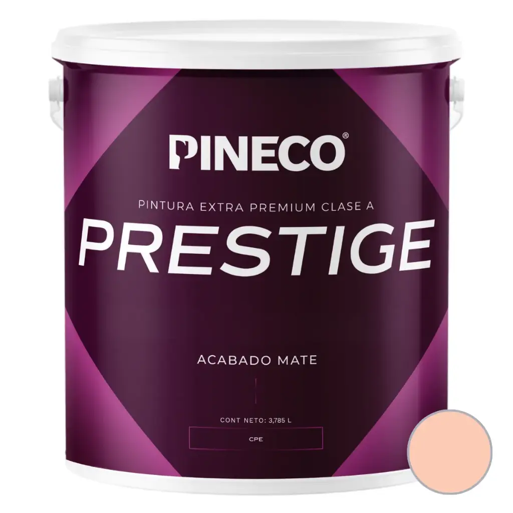 PINTURA DE CAUCHO MATE PRESTIGE INT. CLASE AAA 1 GL COLOR SALMONE TOSCANO REF.PRS7801A1G MARCA PINECO
