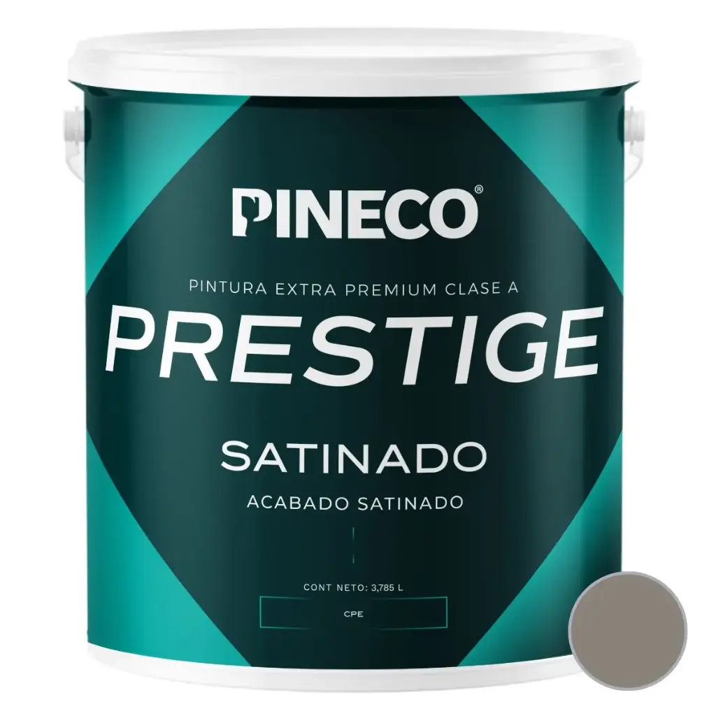 PINTURA DE CAUCHO SATINADO PRESTIGE CLASE "A" COLOR ARGILLA 1 GL REF. PRS810 MARCA PINECO