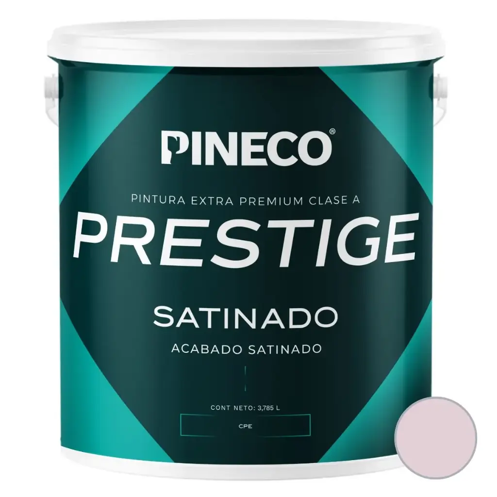 PINTURA DE CAUCHO SATINADO PRESTIGE CLASE "A" COLOR ROSADO SIENNA 1 GL REF. PRS8102A2G MARCA PINECO