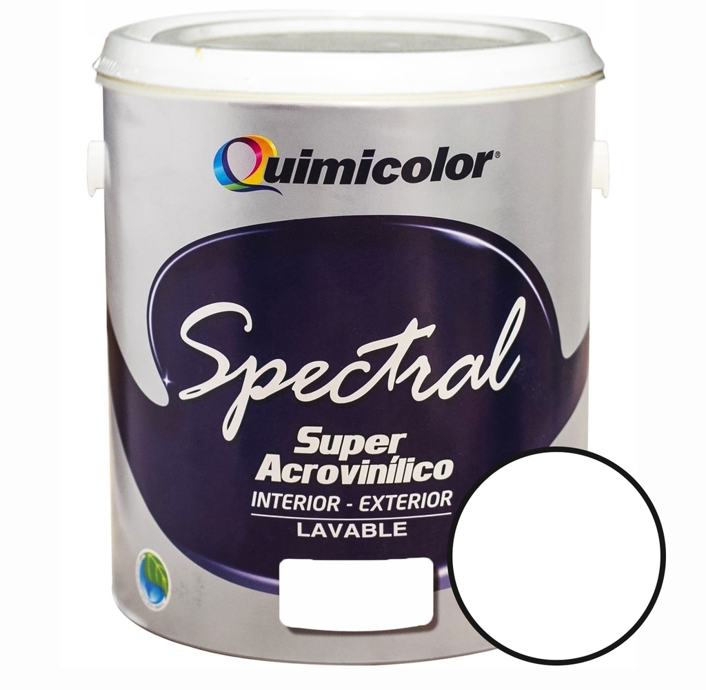 PINTURA DE CAUCHO ACROVINILICA BLANCO CUÑETE DE 4 GL SERIE SPECTRAL REF. CAUA010-14 MARCA QUIMICOLOR