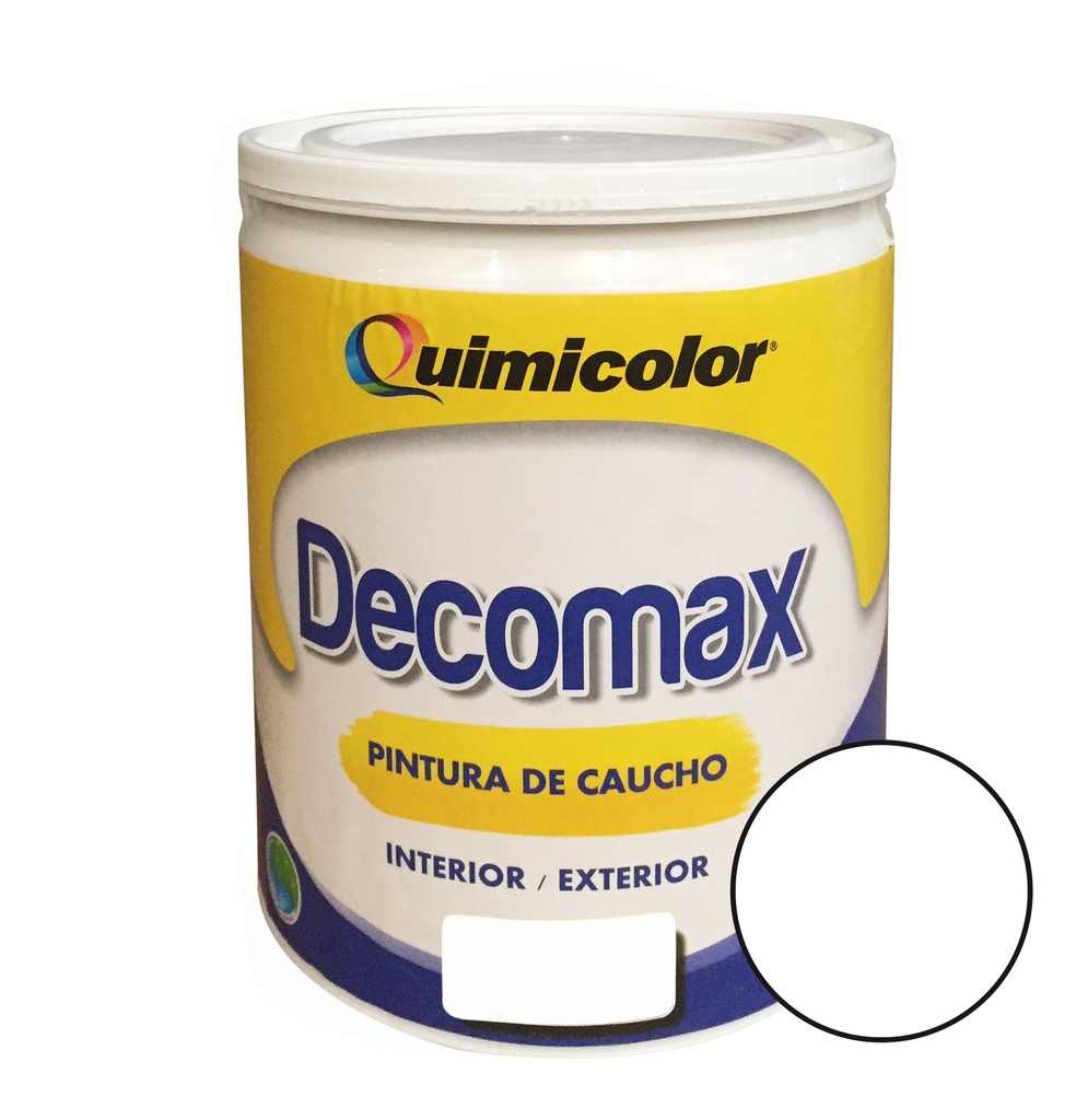 PINTURA DE CAUCHO DECOMAX COLOR BLANCO 1 GL REF. CAUD010-1 MARCA QUIMICOLOR