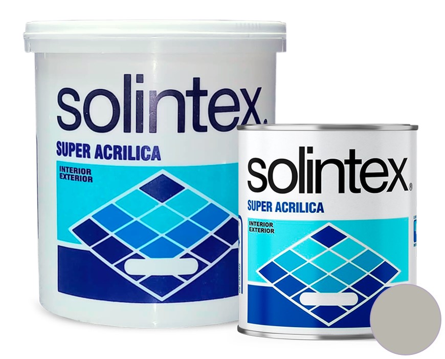 PINTURA SUPER ACRILICA 300 1 GL COLOR GREY PALADIO REF. 383 MARCA SOLINTEX