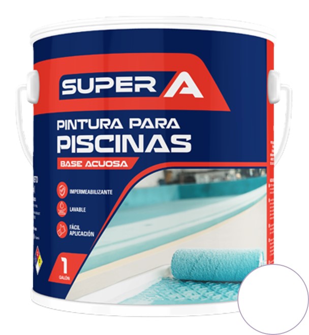 PINTURA CAUCHO BASE ACUOSA BLANCO 1 GL ( PINTURA PISCINA ) REF. 101006 / 000931 MARCA SUPER A