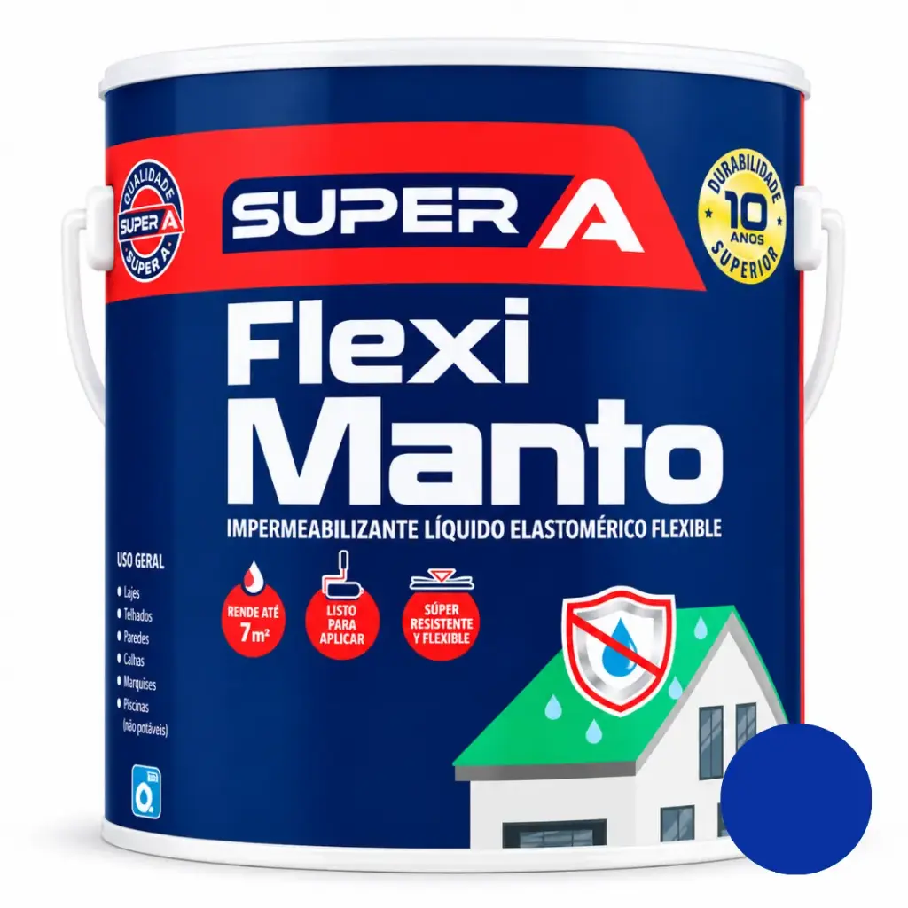 PINTURA ELASTOMERICA IMPERMEABI. FLEXI MANTO GALON (3,78 L) AZUL REF. 01400101002004 MARCA SUPER A