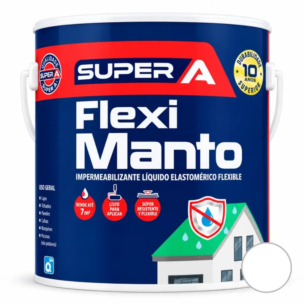 PINTURA ELASTOMERICA IMPERMEABI. FLEXI MANTO GALON (3,78 L) BLANCO REF. 01400101002006 MARCA SUPER A