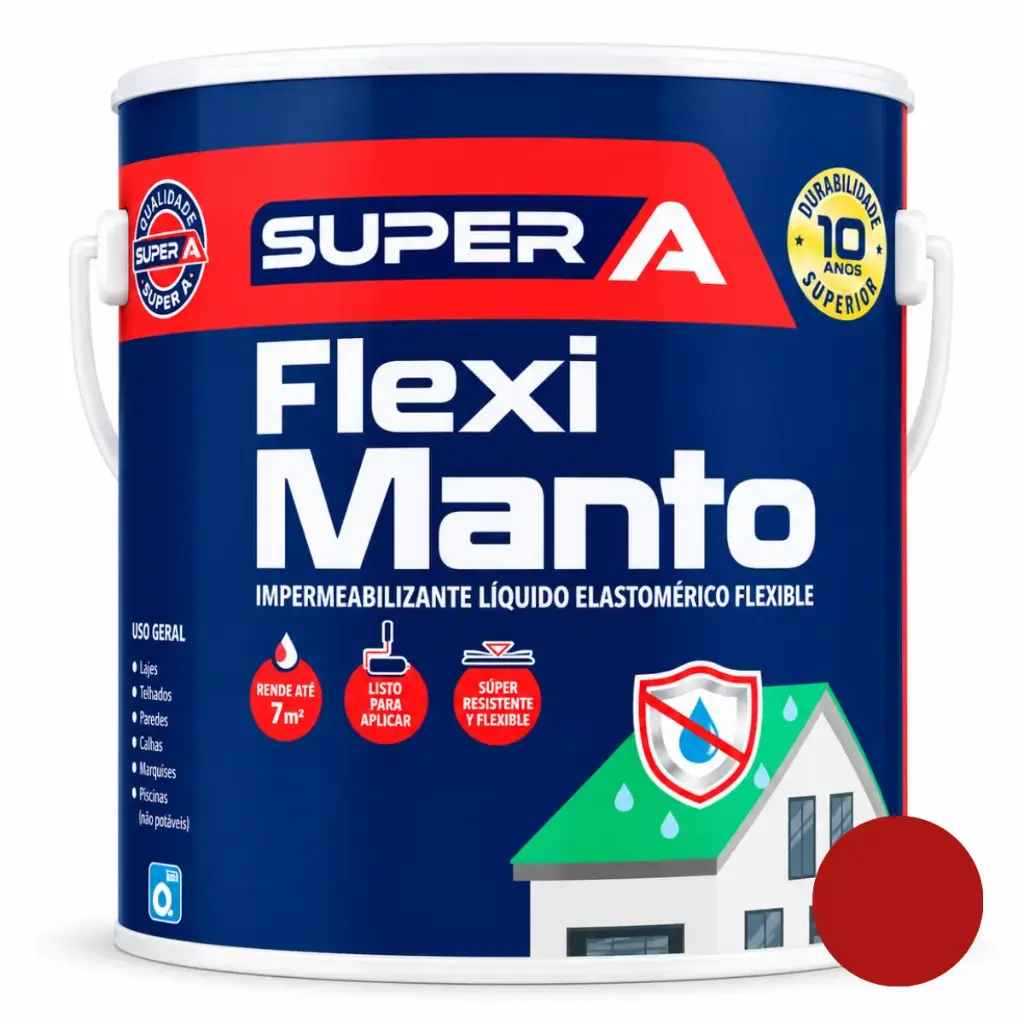 PINTURA ELASTOMERICA IMPERMEABI. FLEXI MANTO GALON (3,78 L) ROJO REF. 01400101002015 MARCA SUPER A