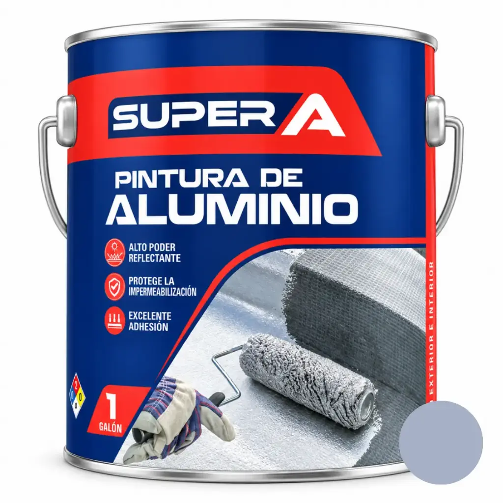 PINTURA DE ALUMINIO REFLECTIVA P/MANTO 1 GL ( 3.78 LTS ) REF.00300100101001 COD.000338 MARCA SUPER A