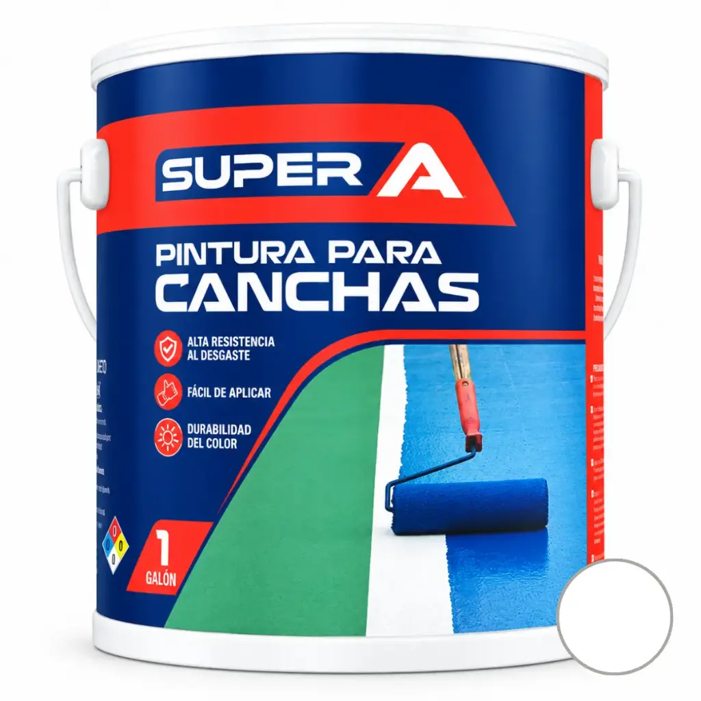 PINTURA PARA CANCHA COLOR BLANCO 1 GL ( 3,78 L ) REF. 00900100101006 MARCA SUPER A
