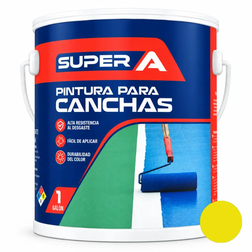 PINTURA PARA CANCHA COLOR AMARILLO 1 GL ( 3,78 L ) REF. 00900100101003 MARCA SUPER A