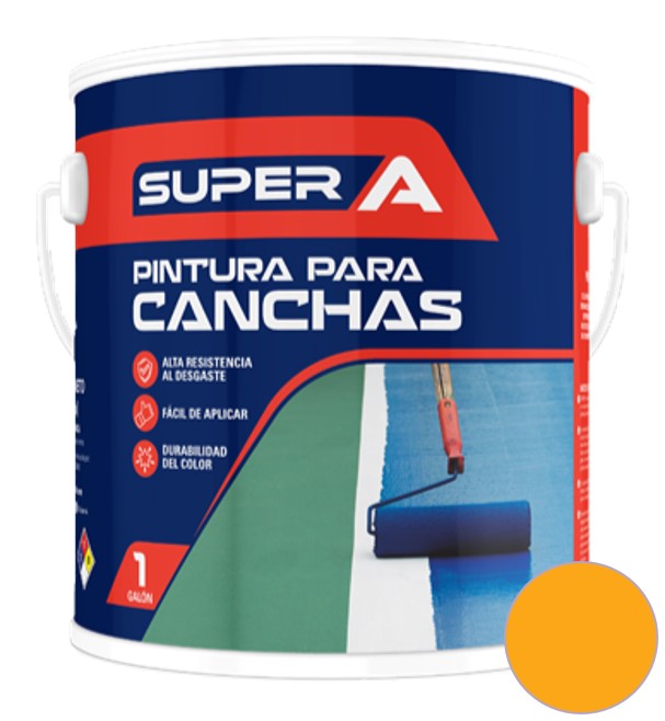 PINTURA PARA CANCHA COLOR AMARILLO 1 GL ( 3,78 L ) REF. 00900100101003 MARCA SUPER A