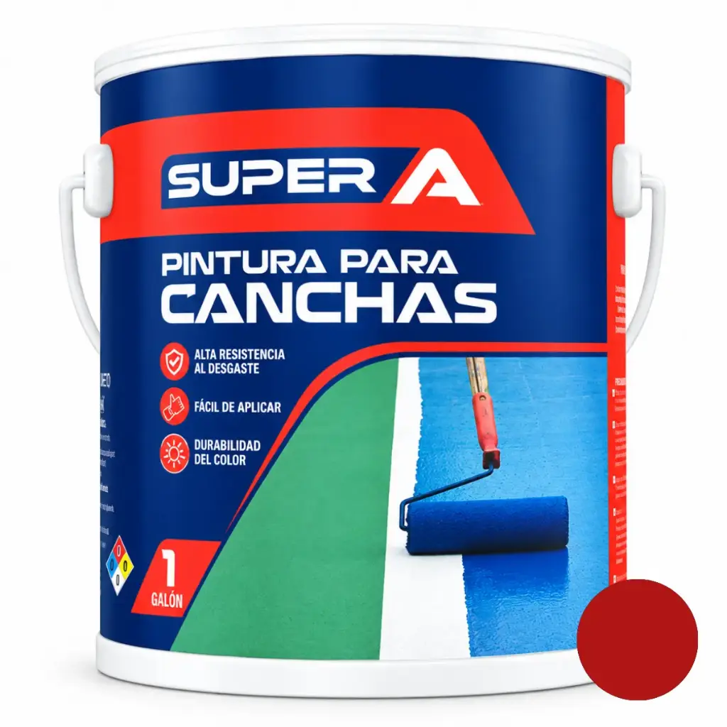 PINTURA PARA CANCHA COLOR ROJO 1 GL ( 3,78 L ) REF. 00900100101015 MARCA SUPER A