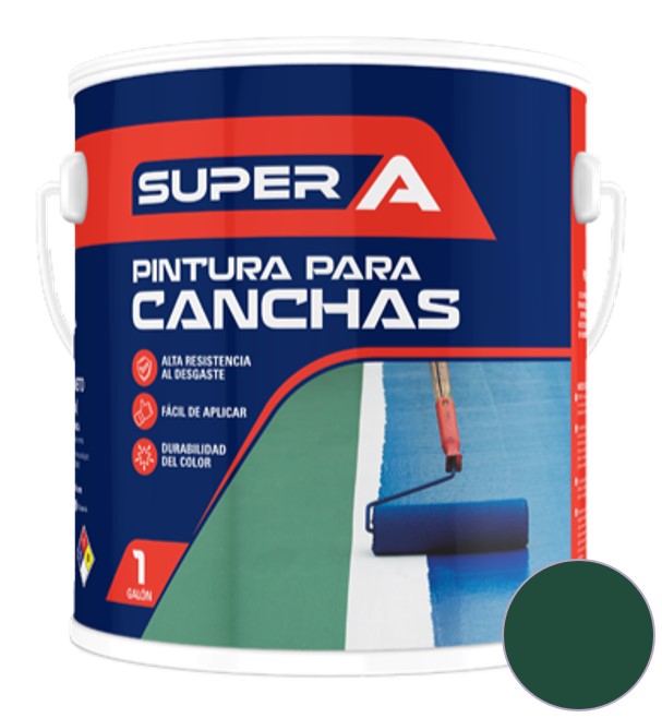 PINTURA PARA CANCHA COLOR VERDE 1 GL ( 3,78 L ) REF. 00900100101016 MARCA SUPER A