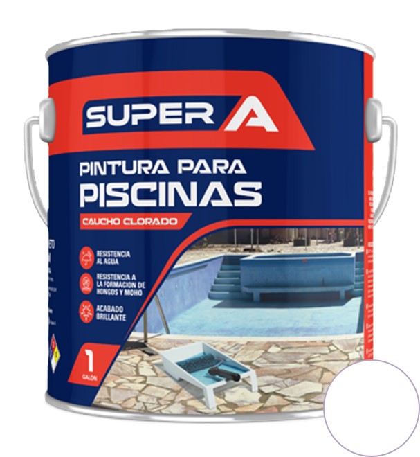 PINTURA CAUCHO CLORADO INDUSTRIAL BLANCO 1 GL ( PINTURA PISCINA ) REF. 7000253 MARCA SUPER A