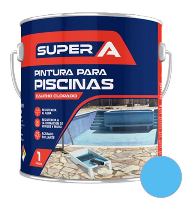 PINTURA CAUCHO CLORADO INDUSTRIAL AZUL 1 GL ( PINTURA PISCINA ) REF. 7000252 MARCA SUPER A