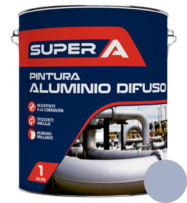 PINTURA ESMALTE COLOR ALUMINIO DIFUSO 1 GL ALTA TEMP 120° (3,78 L) REF. 00400100701002 MARCA SUPER A