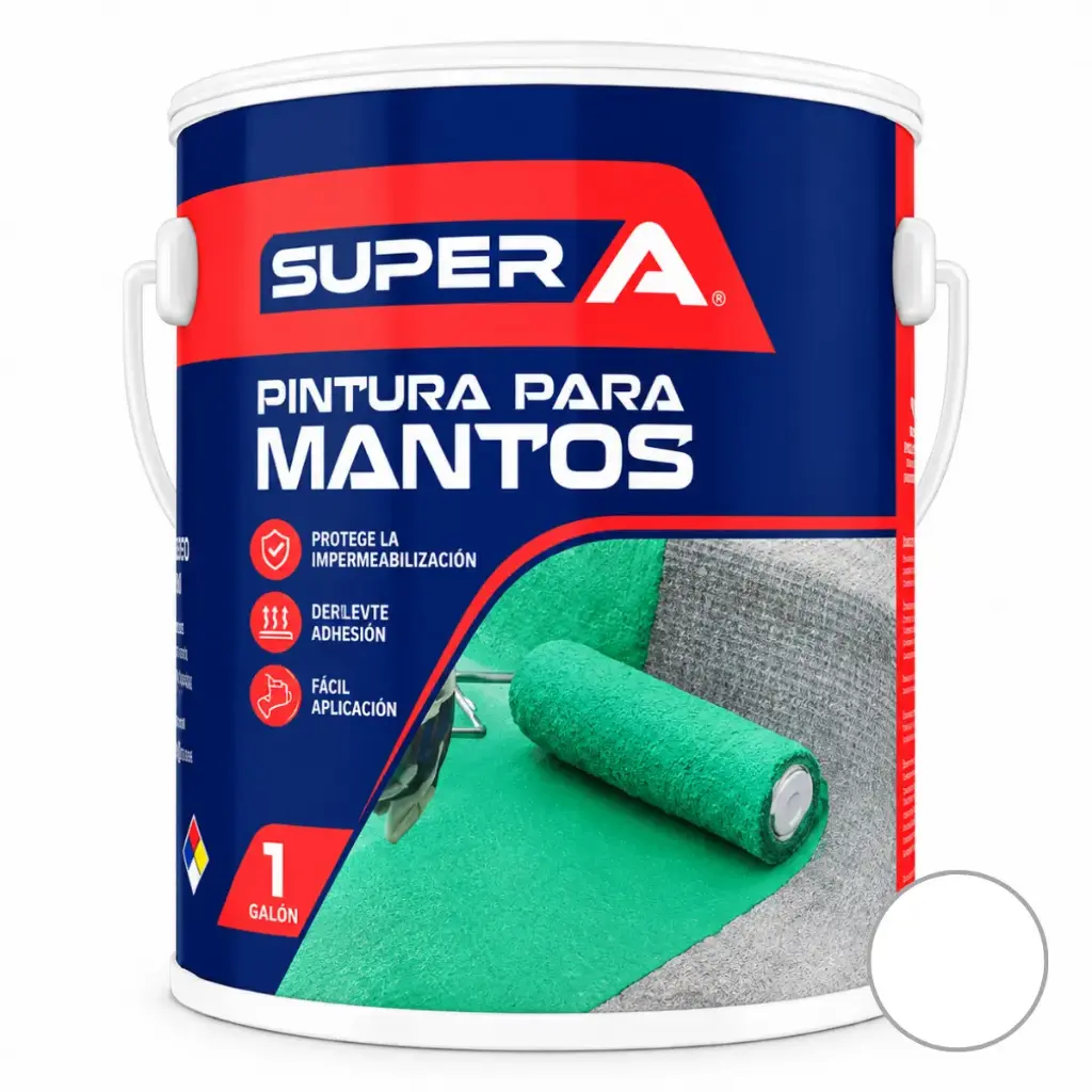 PINTURA PARA MANTO GALON ( 3,78 L ) COLOR BLANCO REF. 00300100101006 MARCA SUPER A