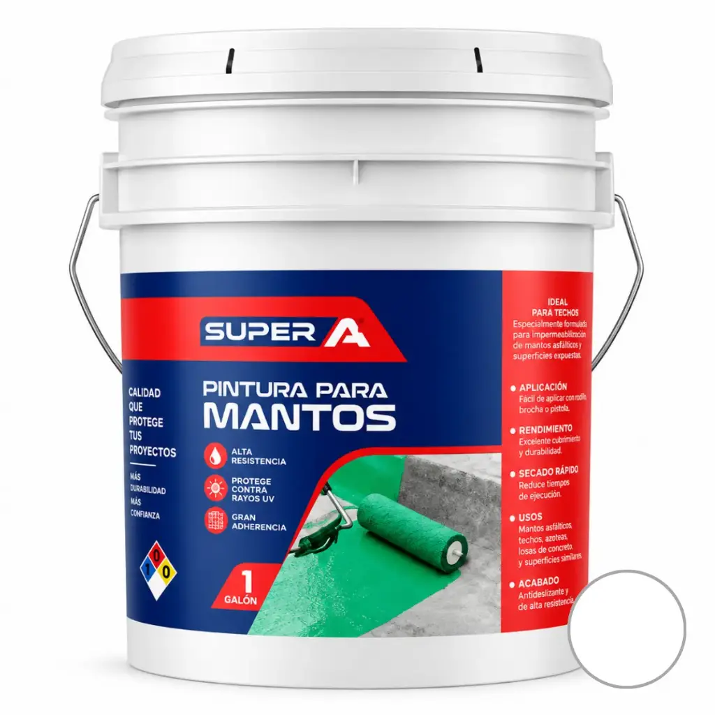 PINTURA PARA MANTO CUÑETE ( 15,14 L ) COLOR BLANCO REF. 00300100102006 MARCA SUPER A