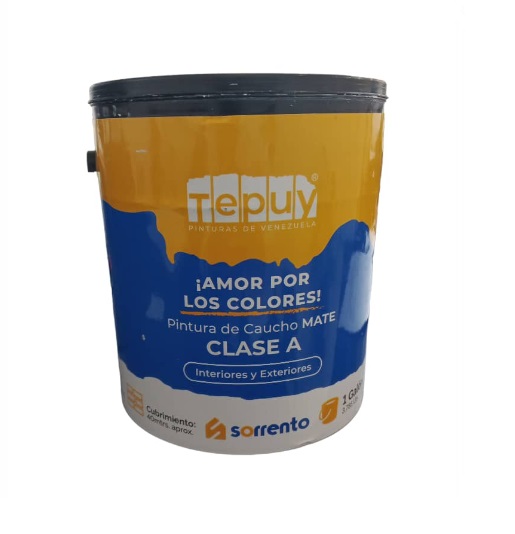 PINTURA DE CAUCHO AUTANA CLASE A 01 GL COLOR BLANCO MATE REF. 452562 MARCA TEPUY