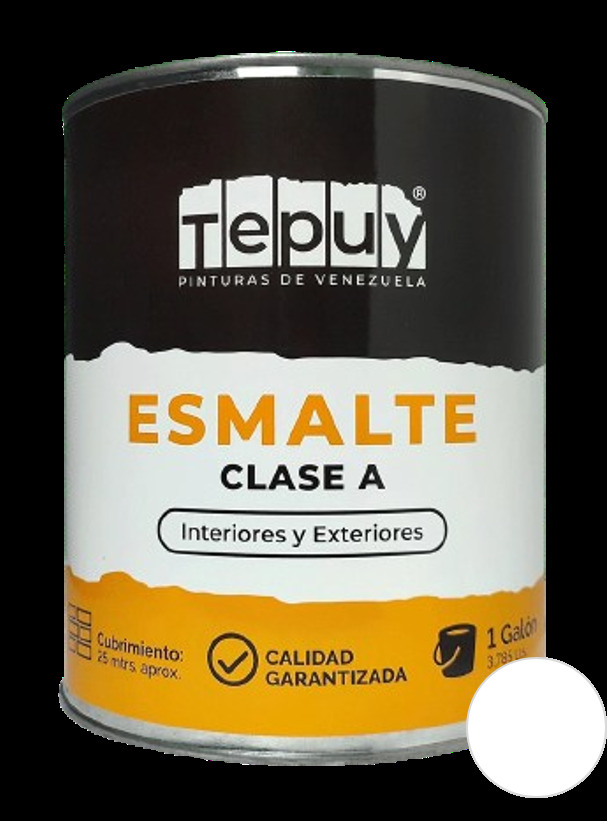 PINTURA DE ESMALTE TEPUY CLASE A 01 GL COLOR BLANCO BRILLANTE REF. 5452562 ( PROMO ) MARCA TEPUY