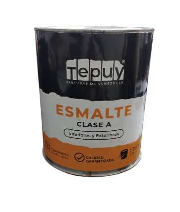 PINTURA DE ESMALTE TEPUY CLASE A 01 GL COLOR NEGRO BRILLANTE REF. 5456476 ( PROMO ) MARCA TEPUY