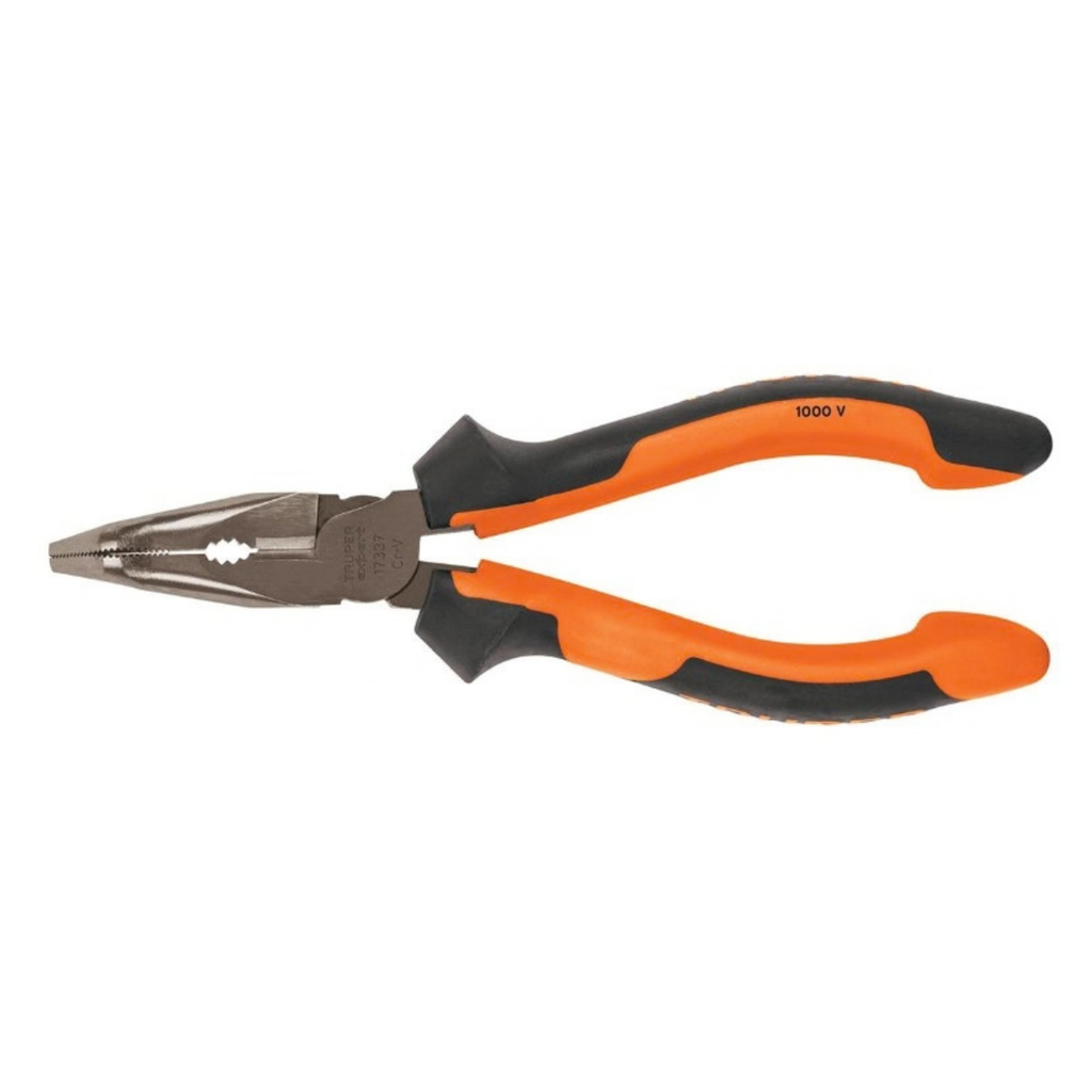 PINZA PUNTA CURVA 6" 1000V MANGO COMFORT GRIP TRUPER MOD. T302-6XREF. 17337 MARCA TRUPER