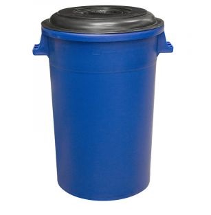 PIPOTE/ TOBO PLASTICO ELEGANTE 150LTS C/TAPA CONTEDOR DE LIQUIDOS USO DOMESTICO COLOR AZUL COD. 002658 MARCA MOSERPLAS