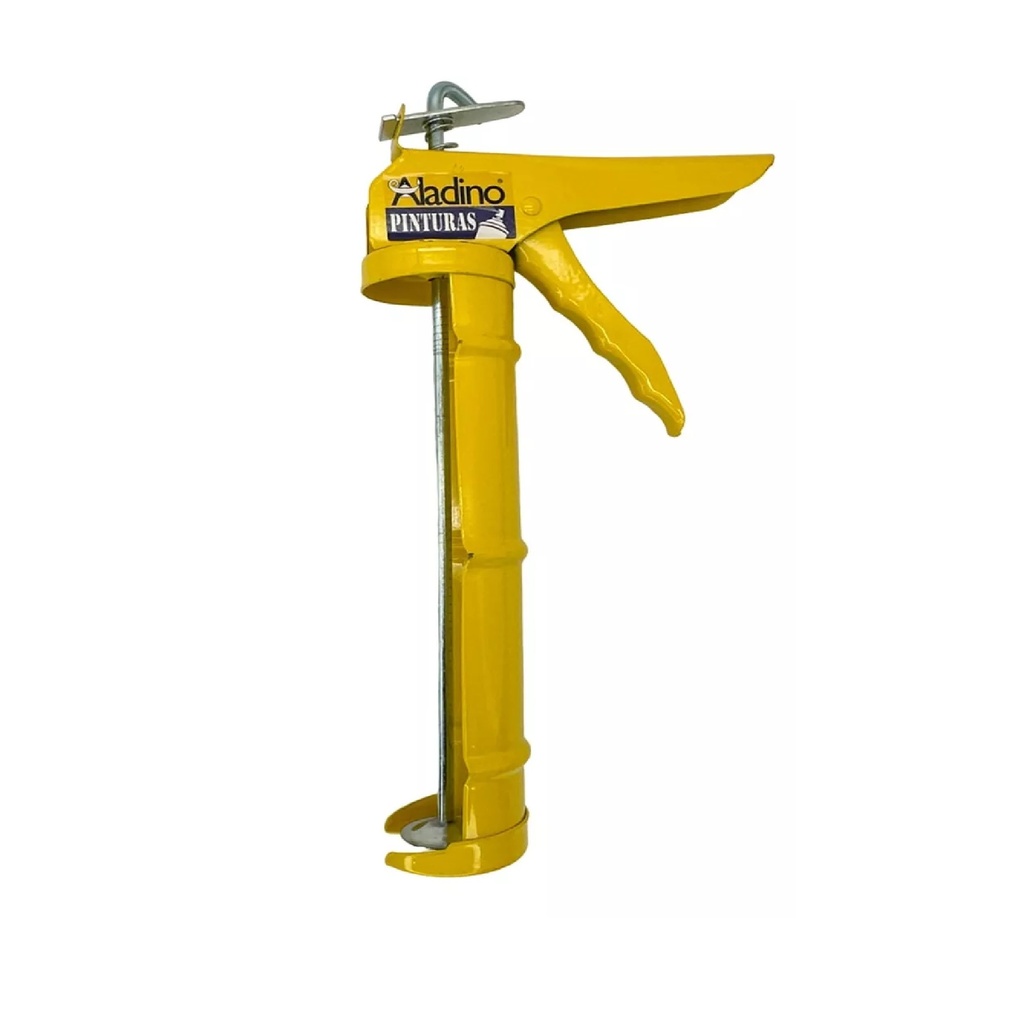 PISTOLA PARA CARTUCHO TUBO SILICON 9" COLOR AMARILLO REF. CA05 MARCA ALADINO