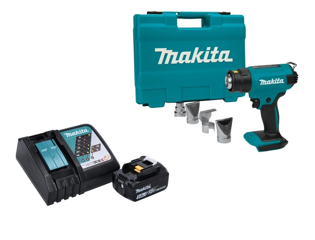 PISTOLA DE CALOR INALAMBRICA 18V MAX 550°C C/BATERIA+CARGADOR REF. DHG181 / DHG181Z MARCA MAKITA