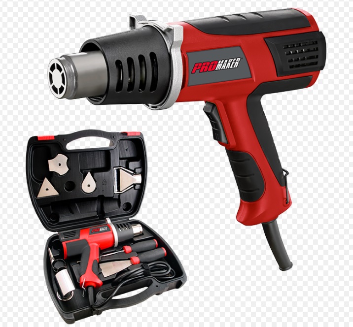 PISTOLA DE CALOR 1500 W TEMPERATURA VARIABLE C/ACCESORIOS REF. PRO-PC1500K MARCA PROMAKER