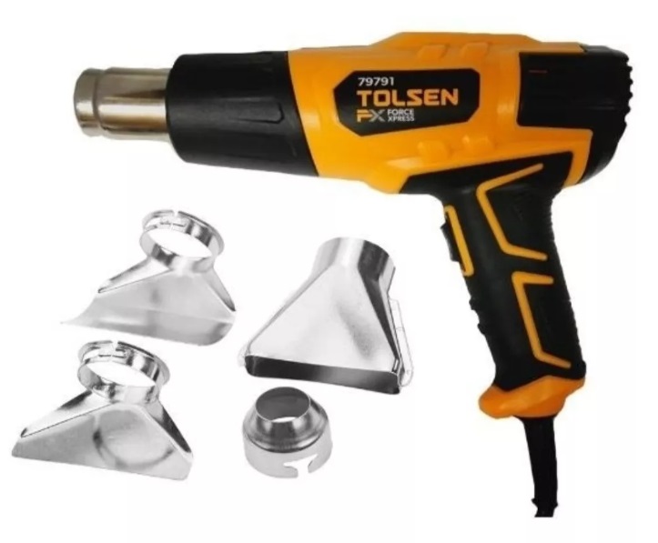 PISTOLA DE CALOR POTEN. NOM. 750/1500W- 120V- 60HZ- FLUJO AIRE 280-480L/MIN REF. 79791 MARCA TOLSEN