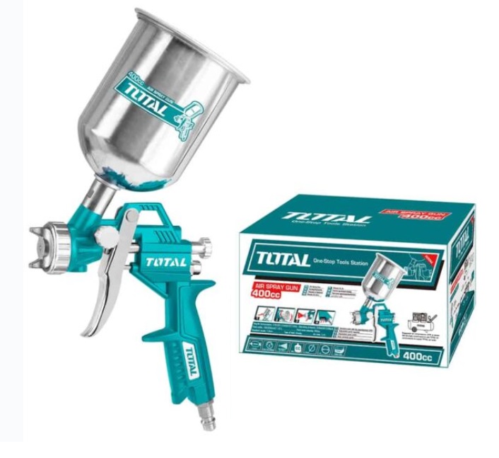 PISTOLA PARA PINTAR GRAVEDAD V / METALICO 400 cc 43.5 - 58 PSI REF- TAT10401 MARCA TOTAL TOOLS