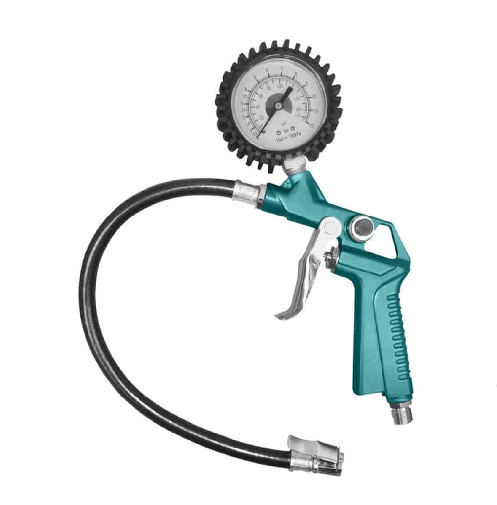 PISTOLA INFLADORA DE NEUMATICOS 10-35 PSI 174 PSI C/MANOMETRO 2 1/2" REF.TAT11601 MARCA TOTAL TOOLS