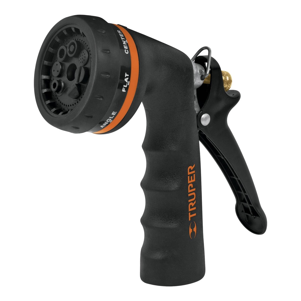 PISTOLA METALICA C/RECUB. JARDIN 8 FUNCION BOQUILLA REGULABLE MOD-PR-208 REF.18477 MARCA TRUPER