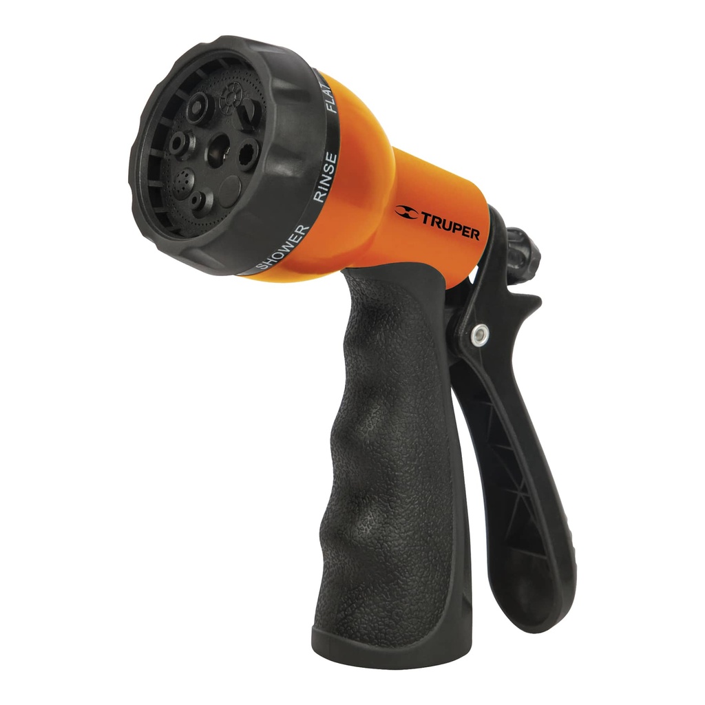 PISTOLA PARA RIEGO JARDIN PLASTICA PVC 8 FUNCIONES CONEXION 3/4" MOD. PR-409 REF. 18482-17515 MARCA TRUPER